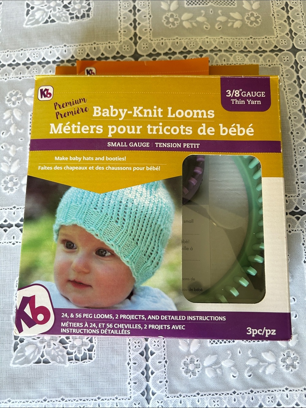 Kb Baby-Knit Looms Hat Kit in Teal and Purple - Kids Accessories